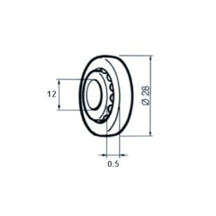 Roulement à billes ø12 mm (dessin)