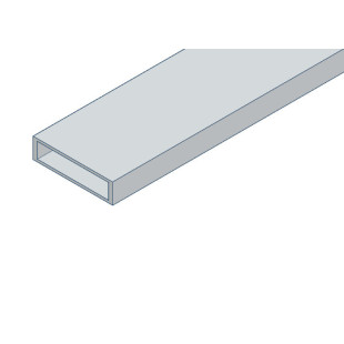 Tube rectangulaire en aluminium 120x30x2 mm - 2.5m