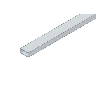 Tube rectangulaire en aluminium 40x20x2 mm - 2.5m