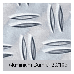 Tôle aluminium damier ep 2 mm 300x300