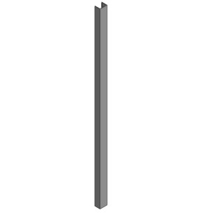 Cache rainure en aluminium brut 20.5 x 15.5
