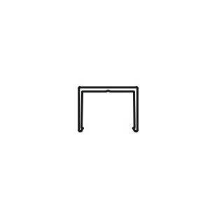 Cache rainure en aluminium brut 20.5 x 15.5