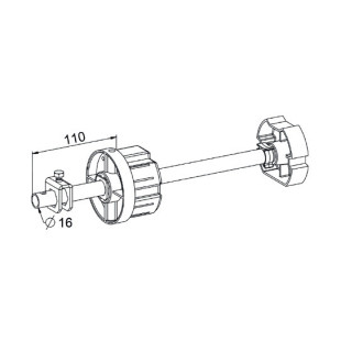 Embout d'axe tandem réglable ZF80 L320 - A343