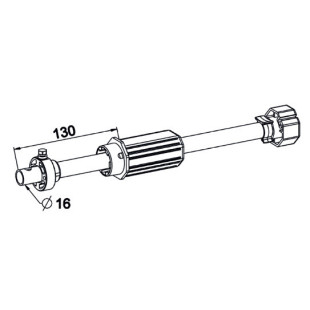 Embout tandem octo 40 ø16 réglable L320 (dessin)