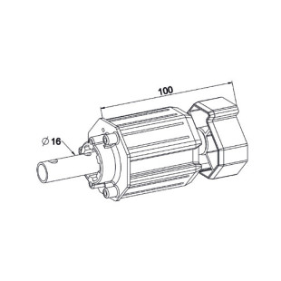 Embout tandem polyvalent octo 60 ø16 crabot femelle (dessin)