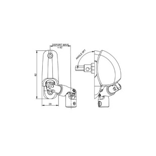 Renvoi 120° embase étroite déporté monobloc blanc - D581EC