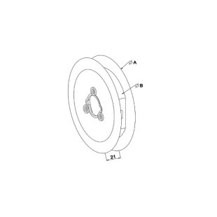 Poulie diam. 158 manœuvre à sangle pour embout tandem (dessin)