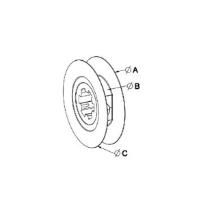 Poulie sangle diamètre 80 - Crabot (dessin)