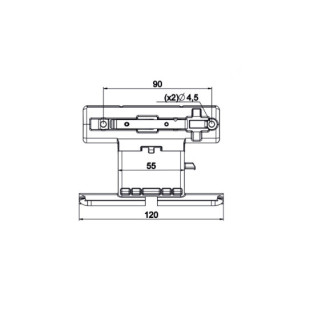 Verrou pour tube octo 50/60 octoeasy 1 maillon (pour moustiquaire intégrée) pour lame de 8 mm (dessin)