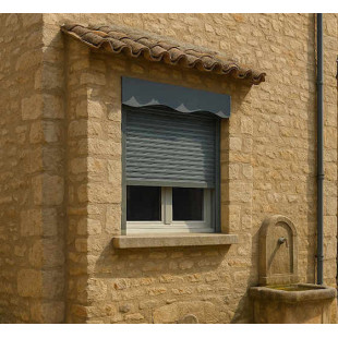 volet roulant nuance gris 7016 lambrequin