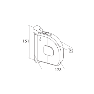 Enrouleur de sangle blanc avec sangle de 14 mm (dessin)