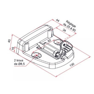Schéma sabot tourniquet large aluminium
