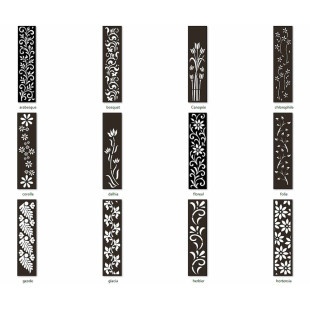 Tôle Décorative laser Aluminium, acier corten - Gamme Florale