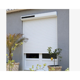 Volet roulant solaire porte blanc