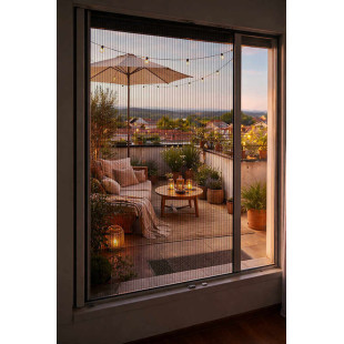 Moustiquaire porte plissée sur mesure gris 7016