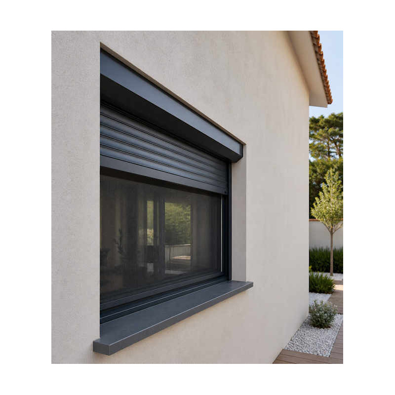volet gris 7016 avec moustiquaire intégré