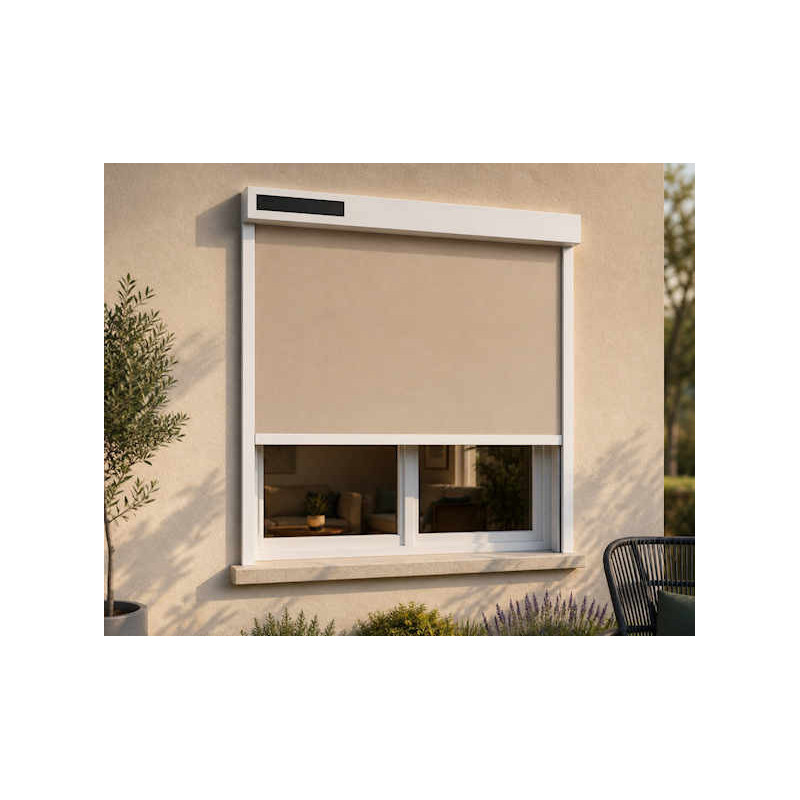 Store extérieur zip solaire blanc