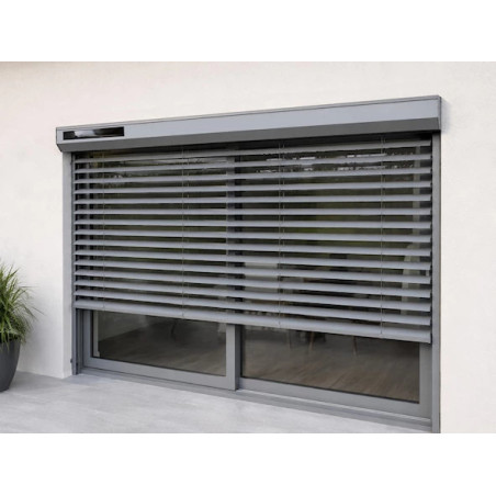 Brise soleil orientable solaire gris
