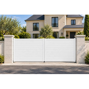 Portail aluminium sur mesure blanc 9016