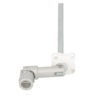 Genouillère pliable platine 31*31 blanc femelle Ø 12 tige hex de 7 lg 175 mm