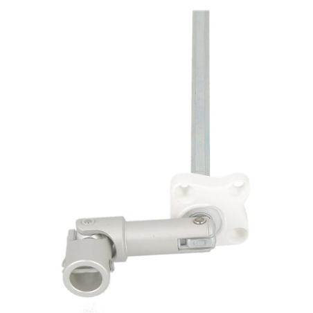 Genouillère pliable platine 31*31 blanc femelle Ø 12 tige hex de 7 lg 175 mm