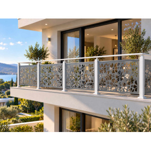 Balcon avec panneaux décoratifs aluminium