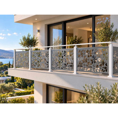 Balcon avec panneaux décoratifs aluminium