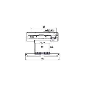 Verrou pour tube octo 50/60 octoeasy 2 maillons (pour moustiquaire intégrée) pour lame de 8 mm (dessin)