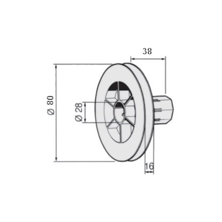 Poulie diam.80 pour octo 40