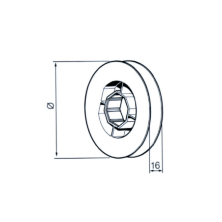 Poulie diam. 140 pour embout avec clip pour octo 40-60