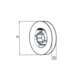 Poulie diam. 155 pour embout avec clip pour octo 40-60