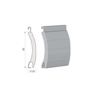 Pack de 5 lames aluminium 55x13 - Long. 1,6 mètres