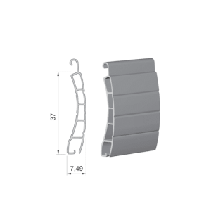 Pack de 5 lames PVC 37x8 - Long. 1,4 mètres