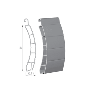 Pack de 5 lames PVC 55x8 - Long. 1,4 mètres