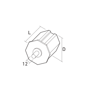 Embout plastique pour tube octo 60 ø12 mm (dessin)