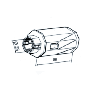 Embout pour poulie clipsable et roulement ø28 mm (dessin)