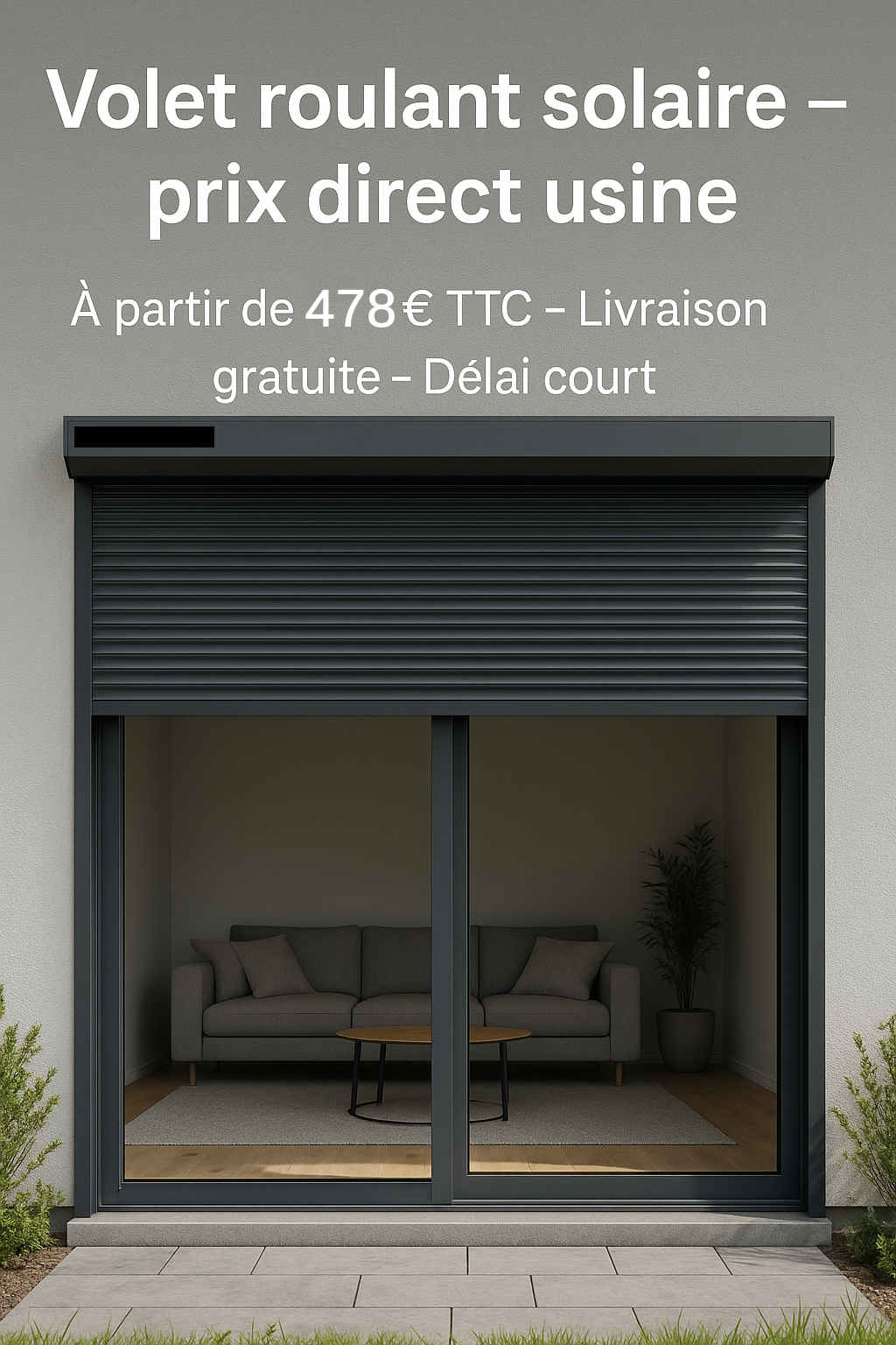 volet roulant solaire gris 7016